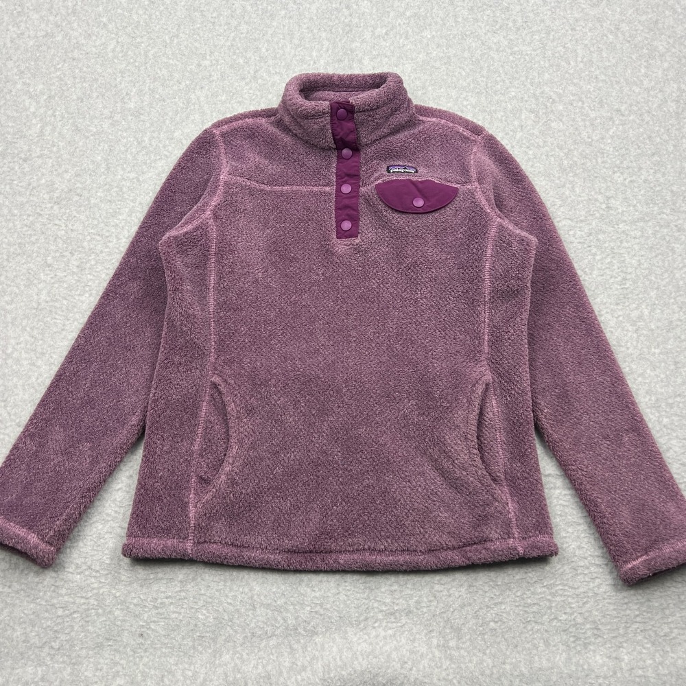 Patagonia Sweater Girls' Large 12 Purple Re-Tool Snap-T Fleece Pullover 65585‎